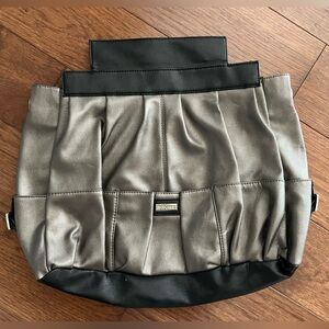 Miche Gray and Black Pleated Snap-On Purse Shell
